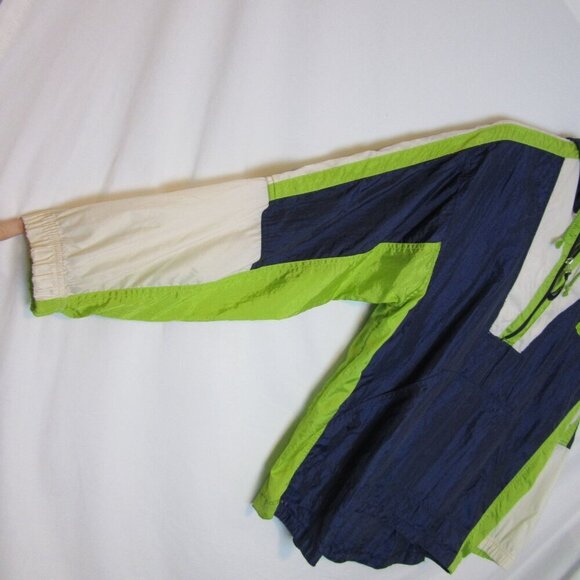 Wilson Jacket 1/4 Zip Navy Blue Windbreaker 90s Color Block Retro Sporty Large - Picture 2 of 7
